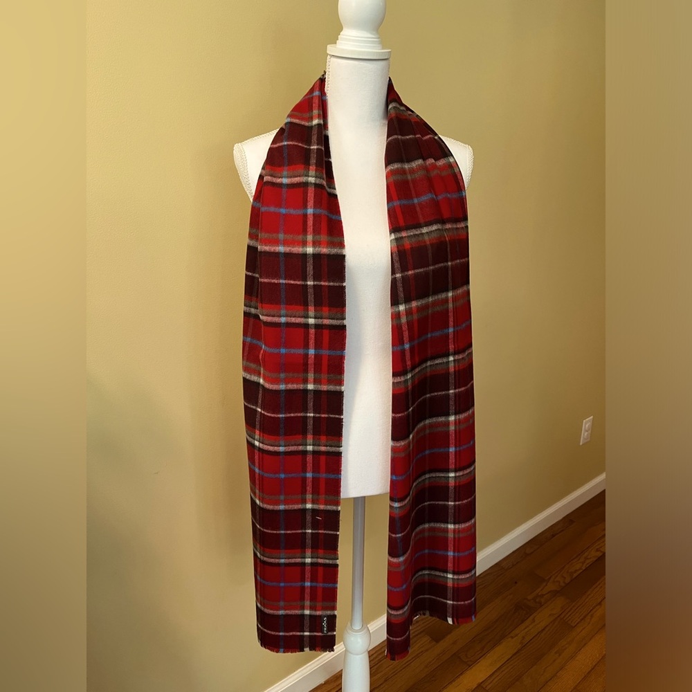 Fraas scarf, red plaid, NWT